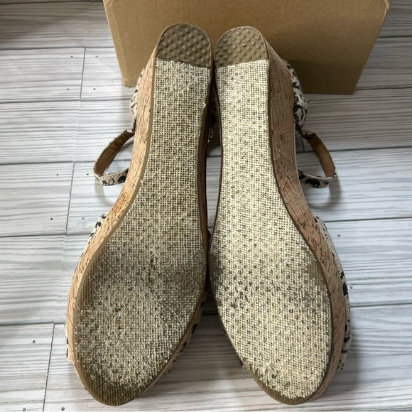Toms leopard print cork wedge ankle strap sandal size 9 - Picture 8 of 11
